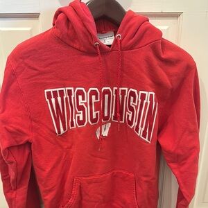 Red Wisconsin Hoodie